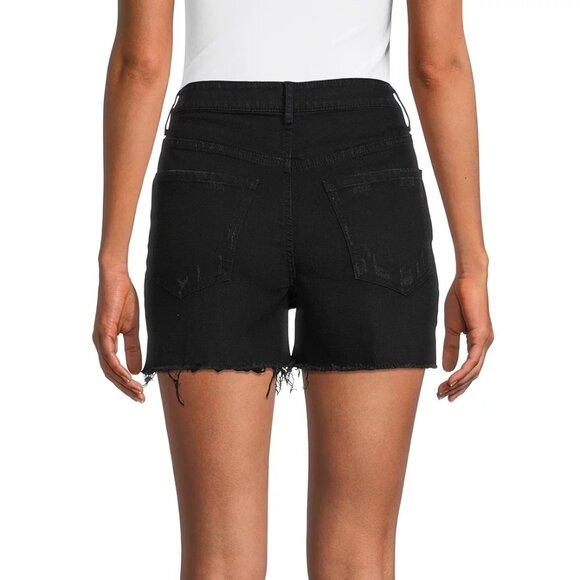 NWT New Womens Size 6 Black Denim High Waisted Cut Off Shorts - Picture 2 of 2